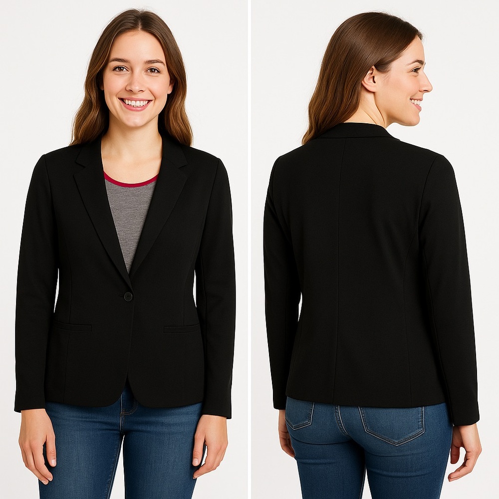Two by Vince Camuto Black Single-Button Women’s Blazer – Size Medium